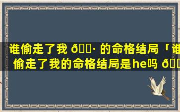 谁偷走了我 🌷 的命格结局「谁偷走了我的命格结局是he吗 🍁 」